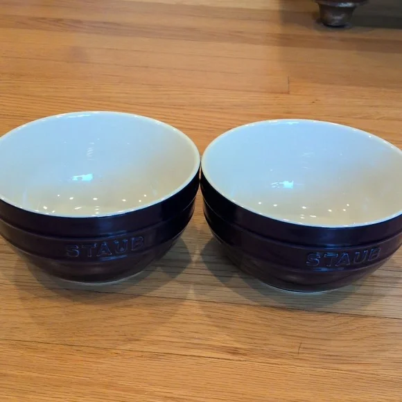 Staub Stoneware Bowls, Set of Two, Color Blue - Picture 6 of 10